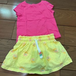 Cat & Jack Baby Girl - Tshirt and Skort - Sz 12m